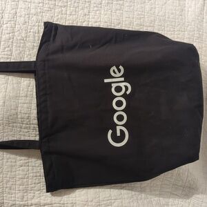 Large black Google branded tote